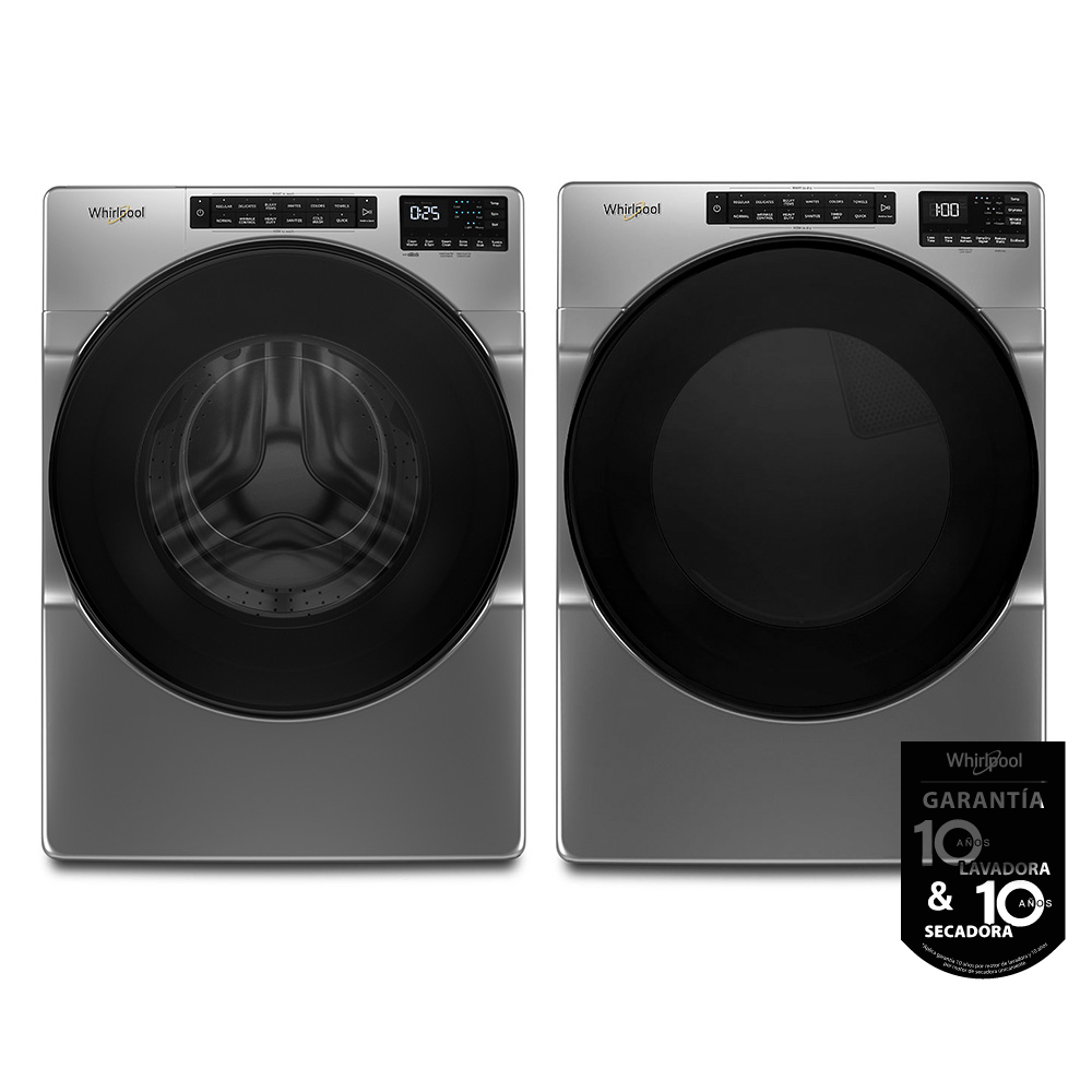 Combo Lavadora carga frontal Xpert Inverter 23kg y Secadora carga frontal a gas